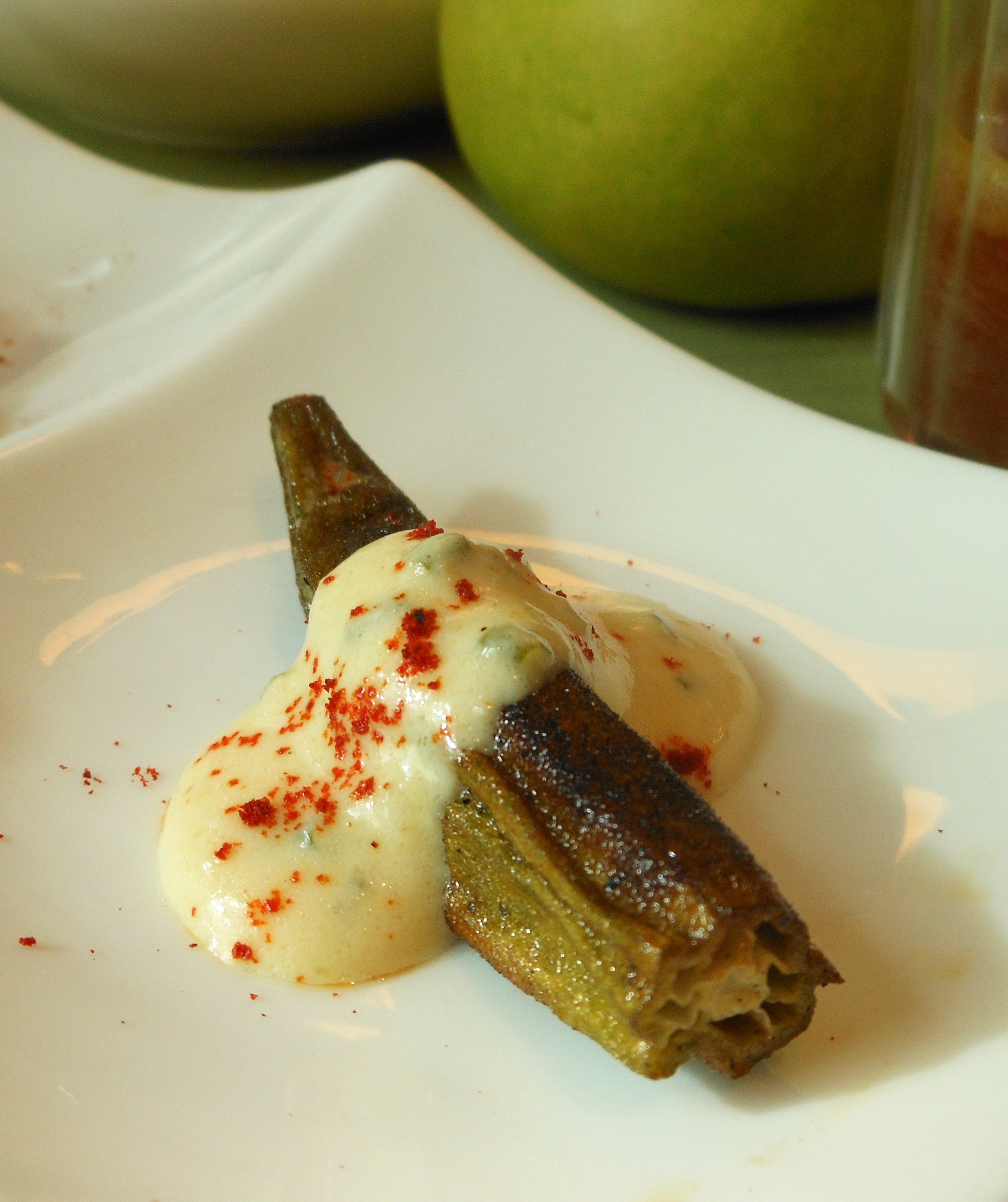 Vegan Roasted Okra with Horseradish Sauce Vegan Recipes for Vegans