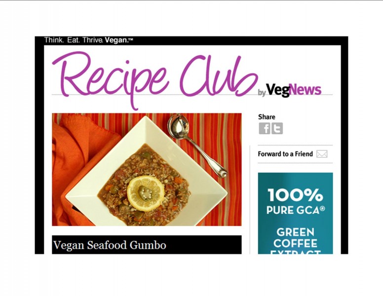 VegnNews Recipe Club--Vegan Seafood Gumbo--Screenshot