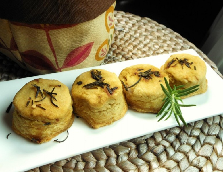 White Bean Biscuits with Rosemary Butter