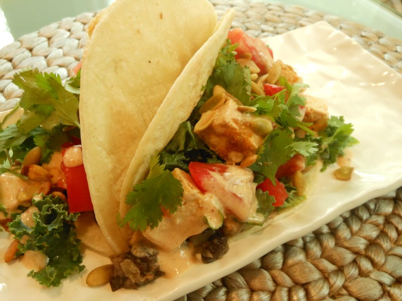 Tacos with Chipote-Orange Marinated Tofu