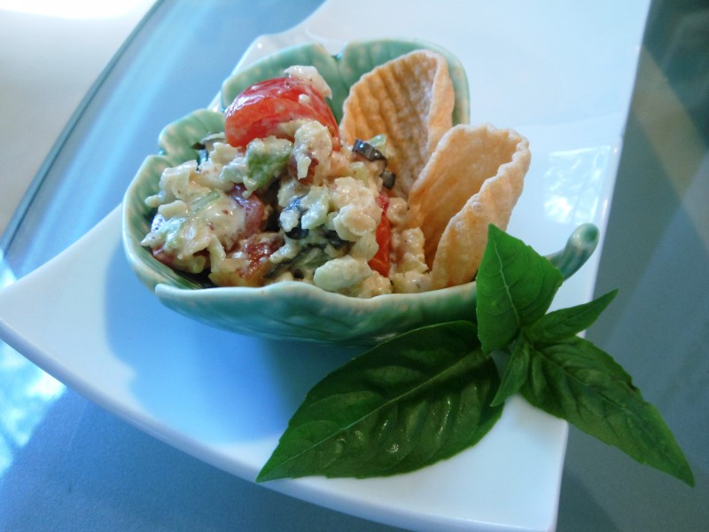 No-Chicken Salad with Tomatoes, Basil, and Smoked Almonds