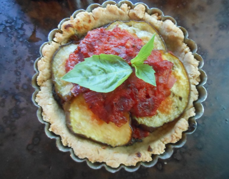 Eggplant and Roasted Red Pepper Tart