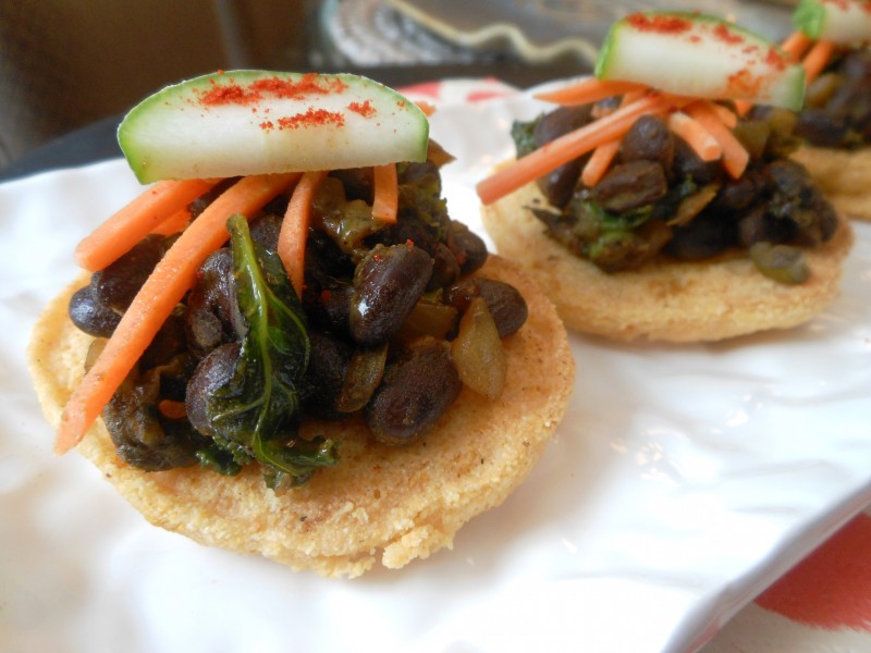 Black Bean and Corncake Snack Stacks