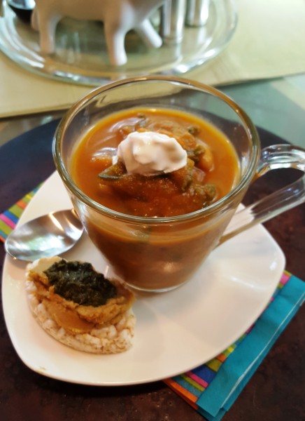 Pumpkin, Kale, and Cannelini Bean Bisque