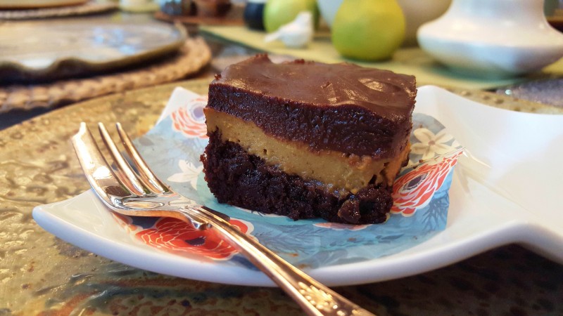 Layered Fudge and Pumpkin Brownies--horizontal