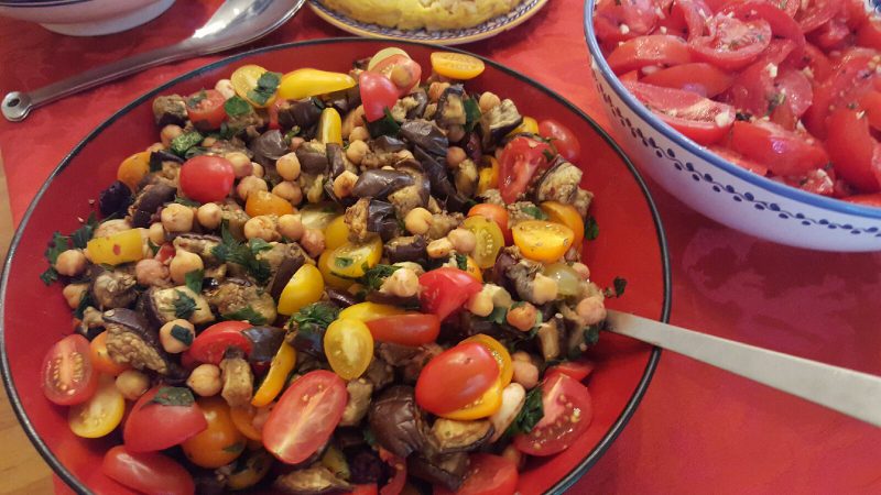 Eggplant and Chickpea Salad