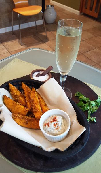 Indian Spiced French Fries and Champagne