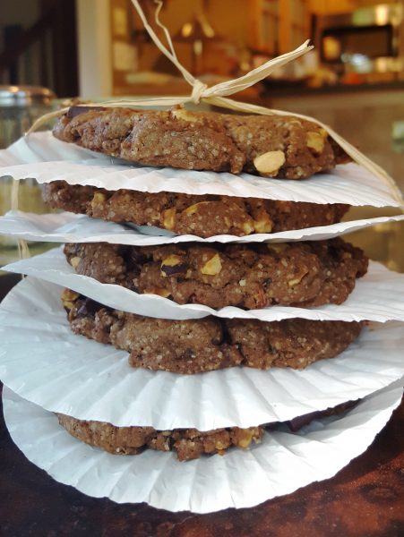 Lemon-Espresso-Lavender Cookies with Chocolate Chunks and Hazelnuts