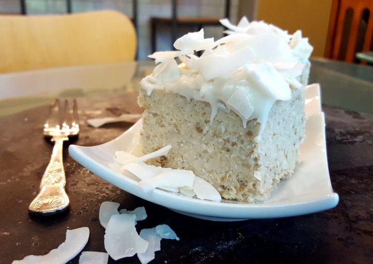 Blooming Best (Practically) Raw Vegan Coconut Cakewith Cream Cheese