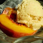 Vegan Bourbon-Broiled Peaches with Peaches-n-Cream Ice Cream