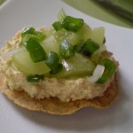 Crostini with Smoky Vegan “Ricotta” Spread and Green Grape-Spring Onion Salsa