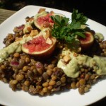 Vegan Lentil Salad with Fresh Figs, Blue “Cheese” Dressing, and Smoked Almonds
