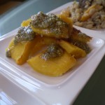 What Bloomed on Our Platters for Vegan Thanksgiving 2011–First Up: Vegan Roasted Pumpkin with Pepita and Sage Pesto