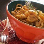 Vegan Sage-Scented Fettuccine with Butternut Squash from The Blooming Platter Cookbook Shared at Go Dairy Free