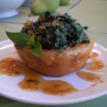 Restaurant Redux: Ruth’s Chris Tempura Onion Ring Cups with “Creamed” Kale