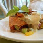 Cajun Red Bean Quesadillas with Remoulade Sauce and Praline Pecans