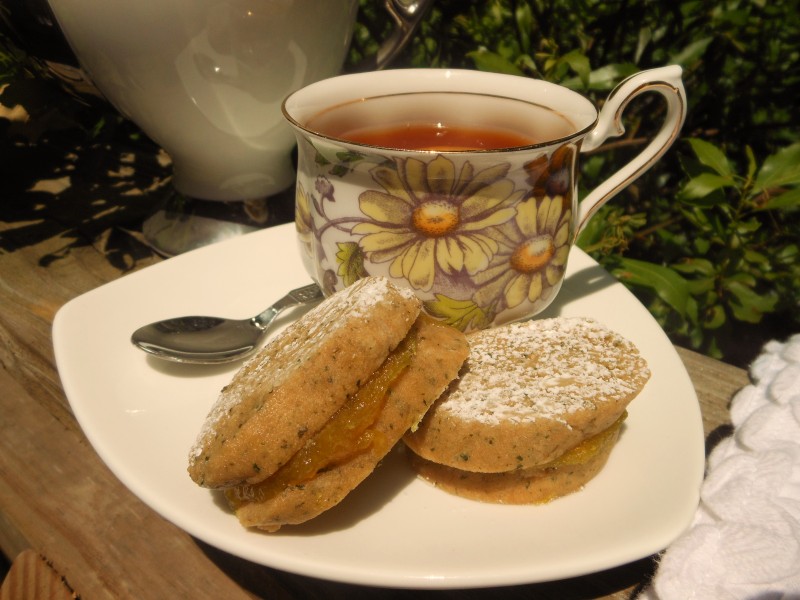 Lemon Verbena Shortbread Sandwich Cookies with Lemon Curd Filling 1
