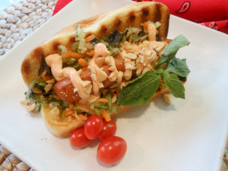 Chili-Cheese Dog with Bandana on Right