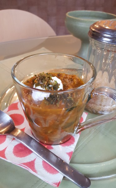 Lentil Soup with Kale Croutons