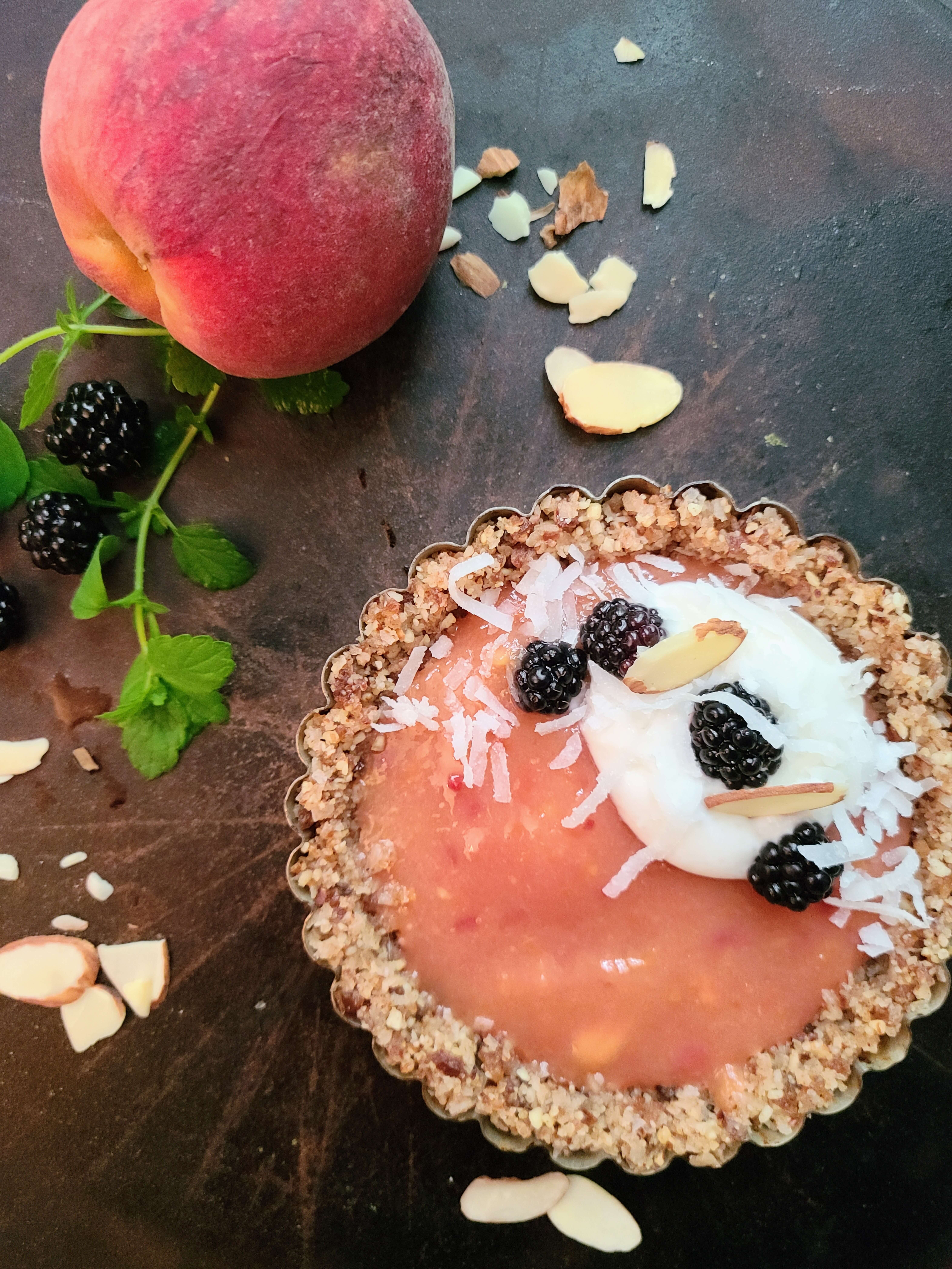 Fresh Peach Curd Tarts (gf, vegan & plant-based)