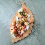 Tomato-Peach Caprese (vegan & plant-based)