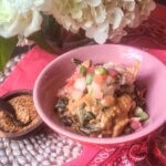 Cheesy “Chicken” & Black Bean Casserole with Spinach (vegan/plant-based)