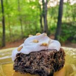 3-Ingredient Lemon Blueberry Cake w/ Cardamom Creme Fraiche (vegan/plant-based)