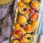 Savory Vegetable Tart with Creamy Cauliflower Filling and Press-In Crust (vegan/plant-based/gluten-free)